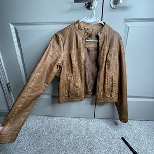 Brown leather jacket